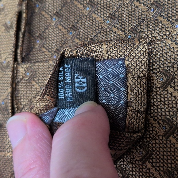 Daniel De Fasson Studio Men's 100% Silk Tie Handmade - Gold - Picture 4 of 4